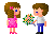 #PraCegoVer: Gif de amiguinhos trocando flores.
