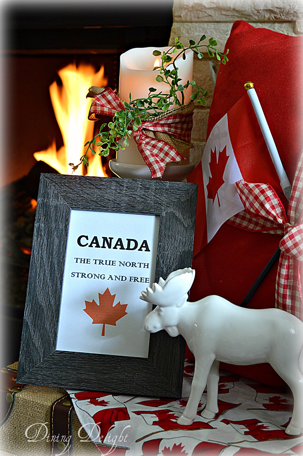Dining Delight Canada Day Mantel Decor