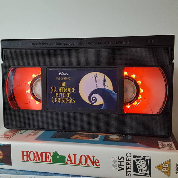 80s VHS Lamp Retro VHS tapes vhs light 70s Office accessory comedy 90s Horror movie Gift for baby Movie poster Halloween Christmas