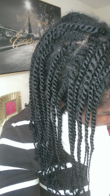 Mini twists on natural hair at week one