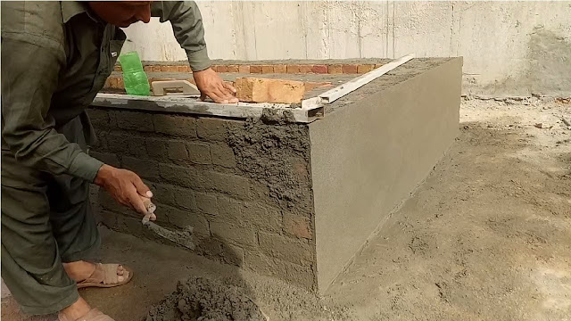 How wall plastering was done on brick masonry at the site