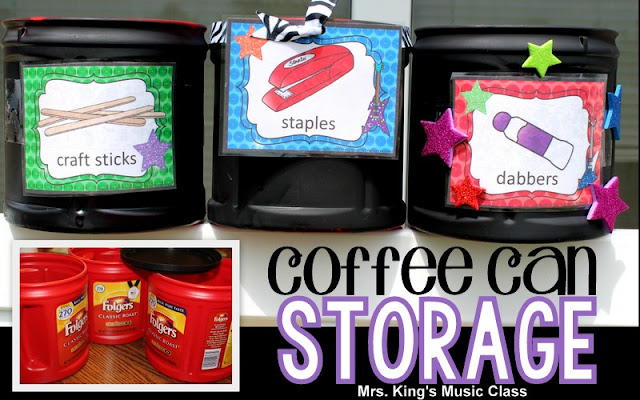 Organize your classroom, office or pantry with this clever idea!  Coffee can storage is cheap, convenient and completely customizable.  I use it to organize my supplies in my classroom, to store supplies to pass out and more.  Grab some spray paint and let’s get organized!