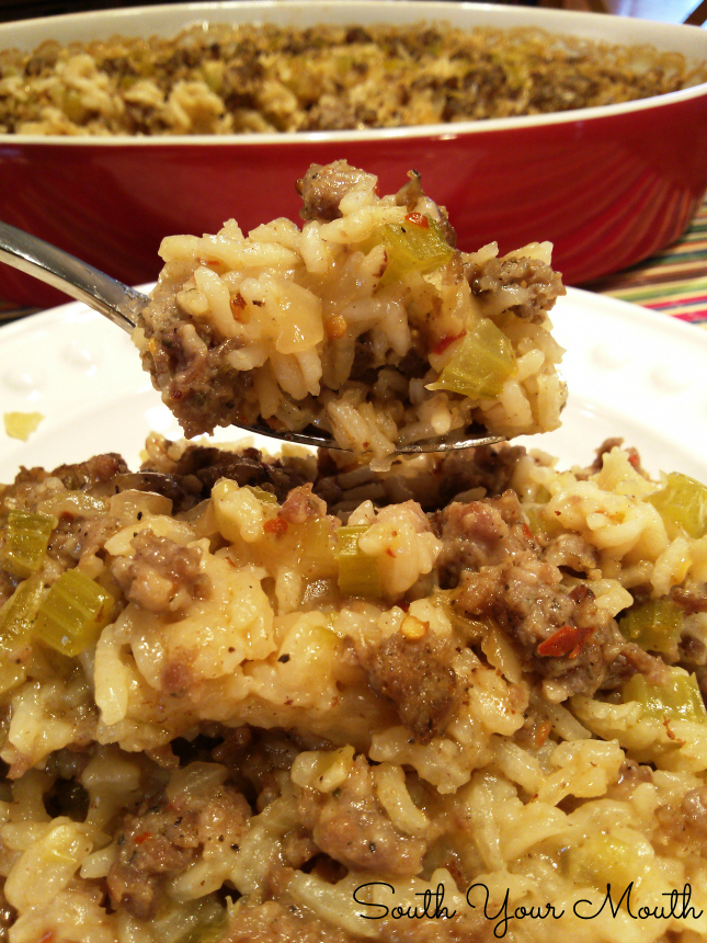 South Your Mouth Sausage Rice Casserole