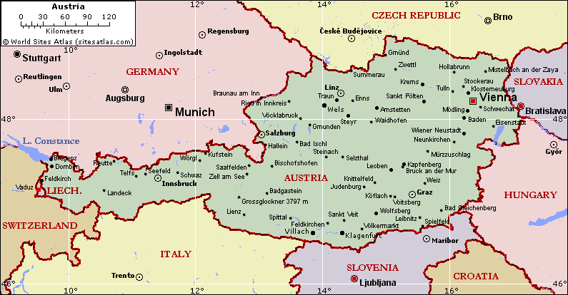 karta austria Political Map of Austria | Map of Austria Region Geography Political karta austria