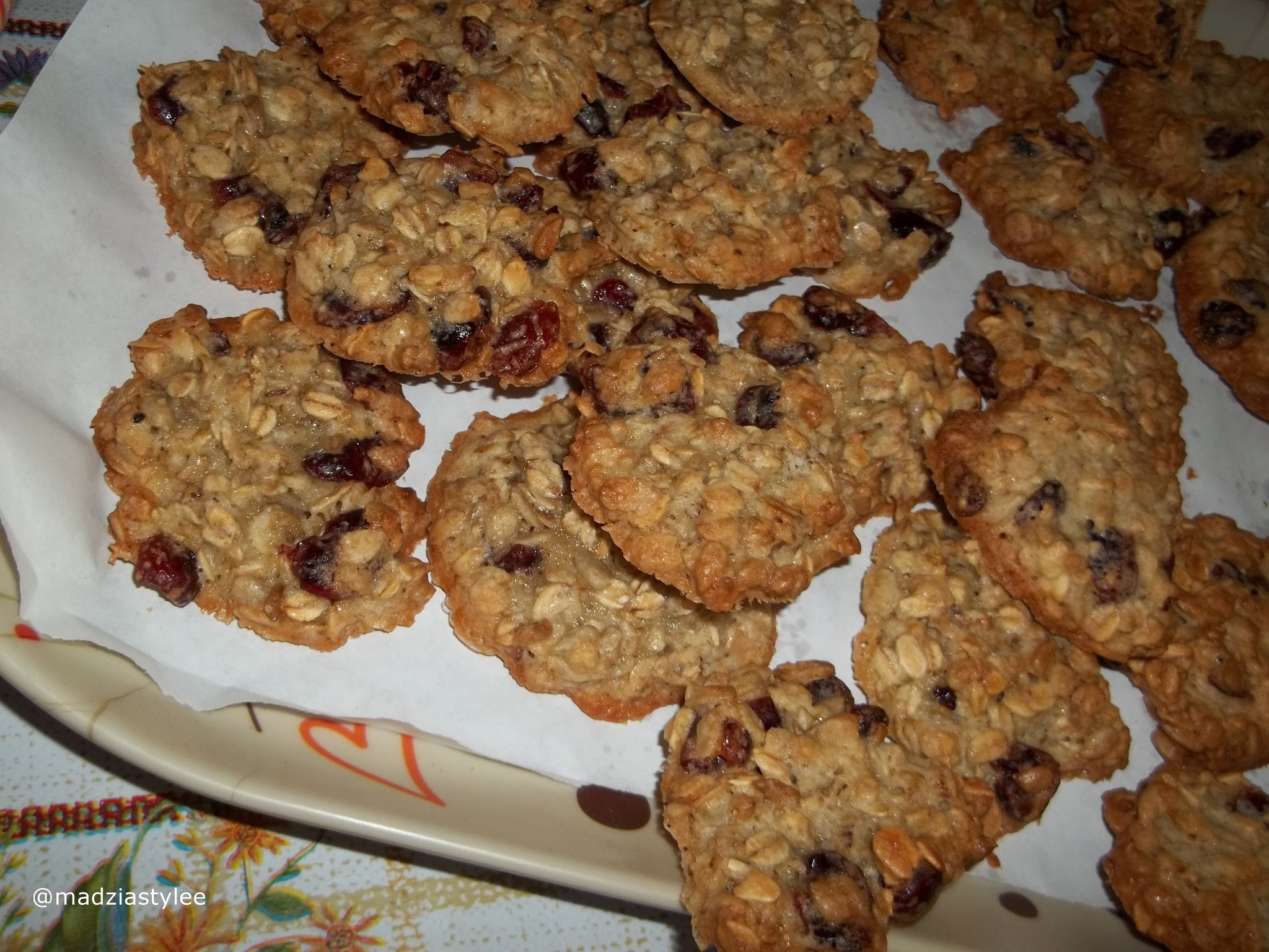 Ciasteczka owsiane z żurawiną i słonecznikiem - łatwe i smaczne !