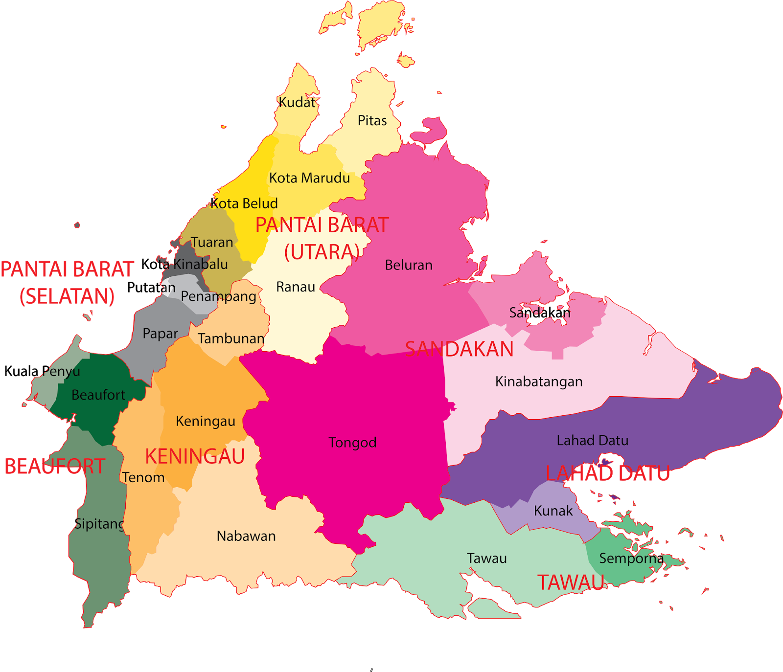 Peta Daerah Sabah
