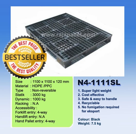 Pallet Plastik N4-1111SL 110 x 110 x 12 Rajapalletplastik.com | Versatilda Review