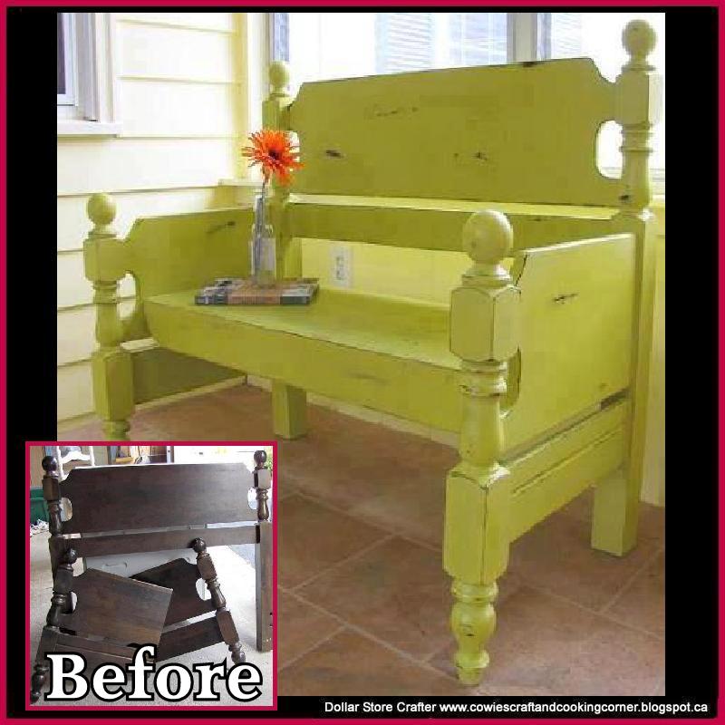 Dollar Store Crafter Turn An Old Headboard Set Into A Bench