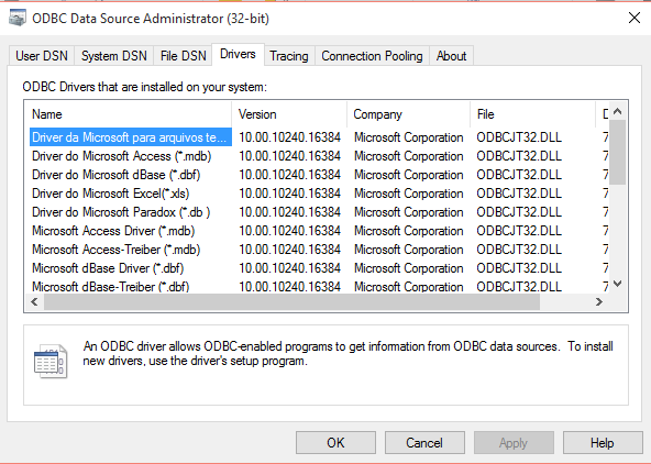 Microsoft txt. ODBC администратор. ODBC драйвер. ODBC data sources. ODBC адаптер.