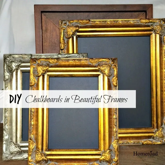 DIY chalkboards using thrift store frames and pre-made chalkboard