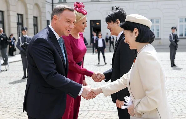 Predsident of Poland, Andrzej Duda and his wife, Agata Duda welcomed Crown Prince Fumihito and his wife Crown Princess Kiko