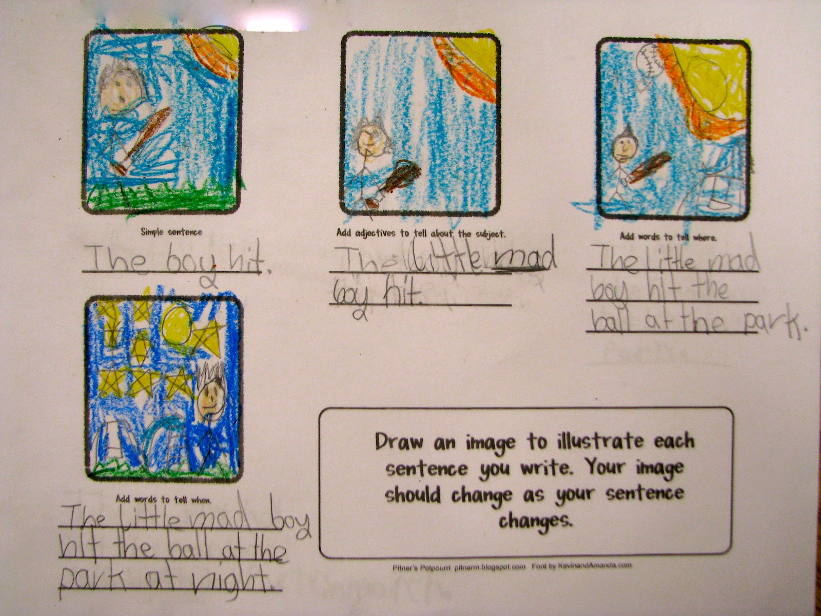 Pitner's Potpourri Illustrating Expanded Sentences Freebie