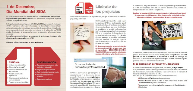 folleto Información y respeto para la NO discriminación - SIDA
