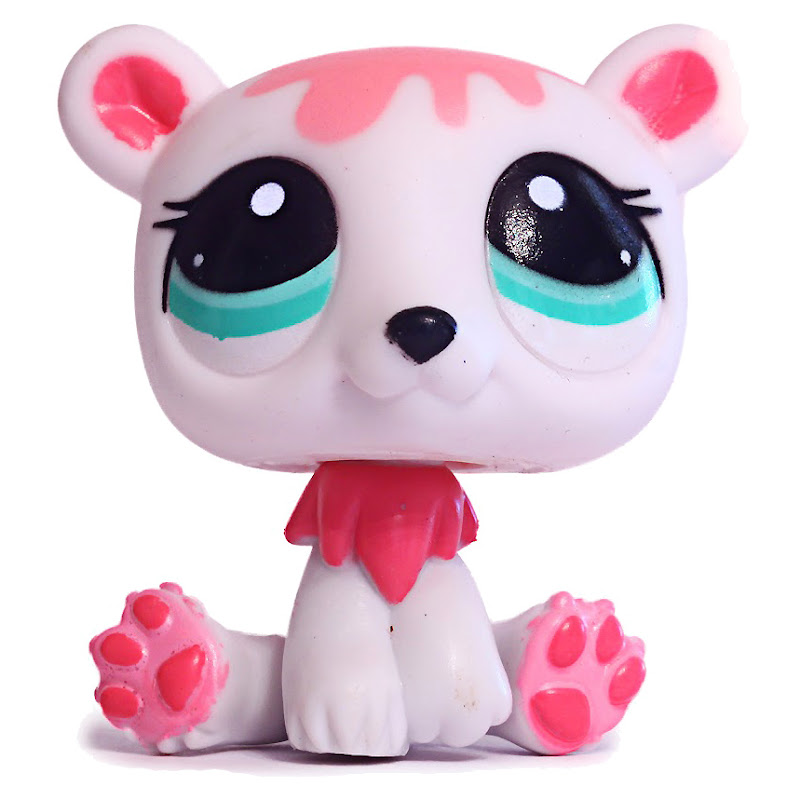 Littlest Pet Shop White Pink Polar Bear 2298 Authentic Lps