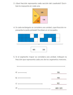Respuestas Apoyo Primaria Desafíos Matemáticos 4to. Grado Bloque II Lección 28 ¿Qué fracción es?