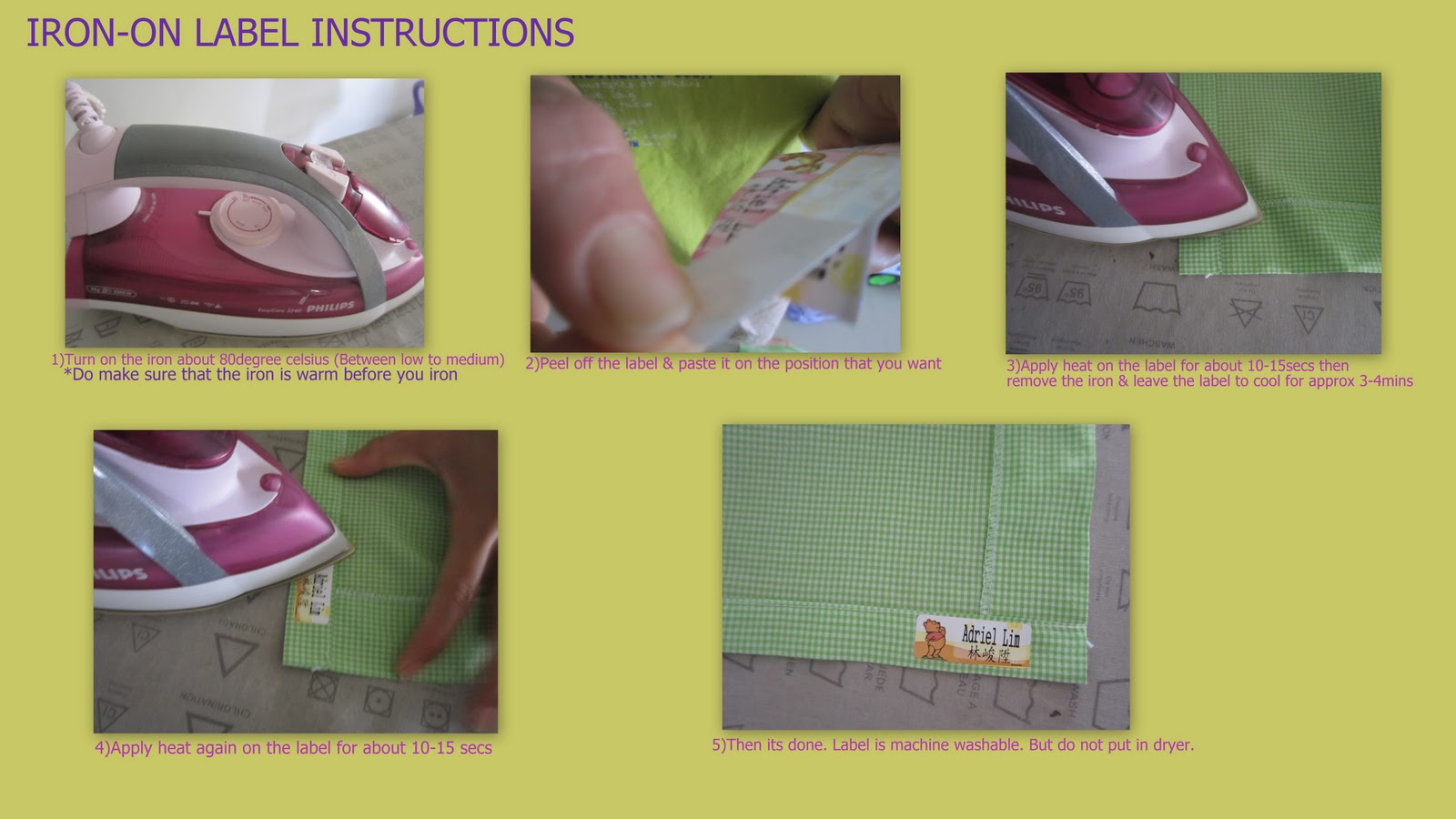 Stickers Garden Ironon Label Instruction