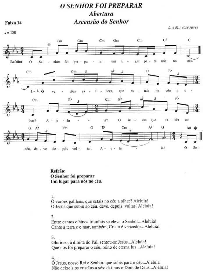 Cantos para Missa Missa do dia 02/06/2019 Ascensão do Senhor