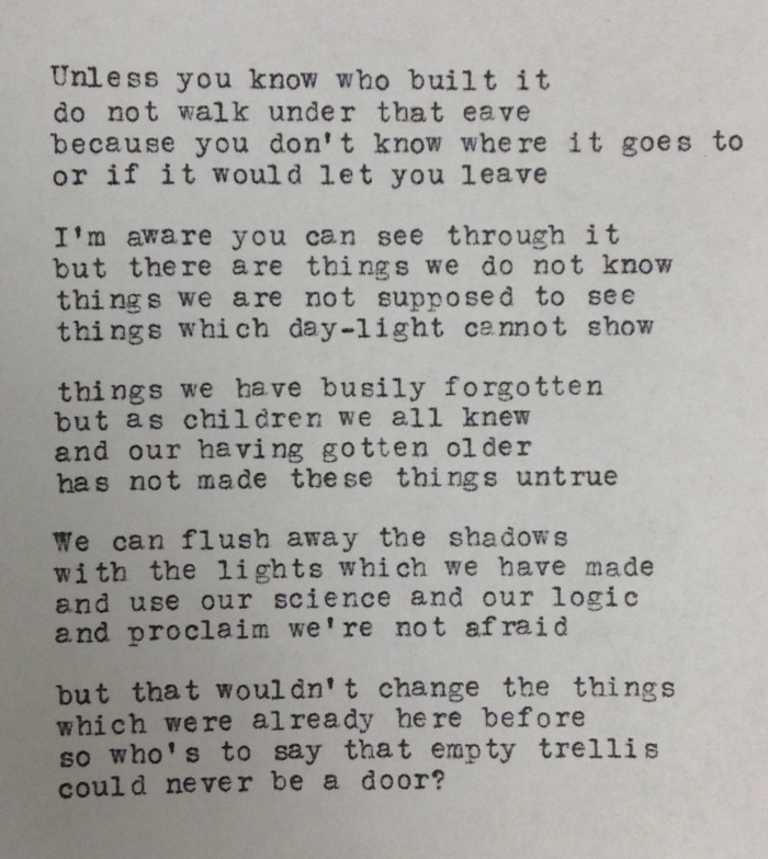 Totallyyourtype Poem Creepy Trellis