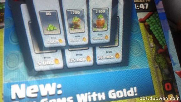 Buy Gems with gold in Clash Royale