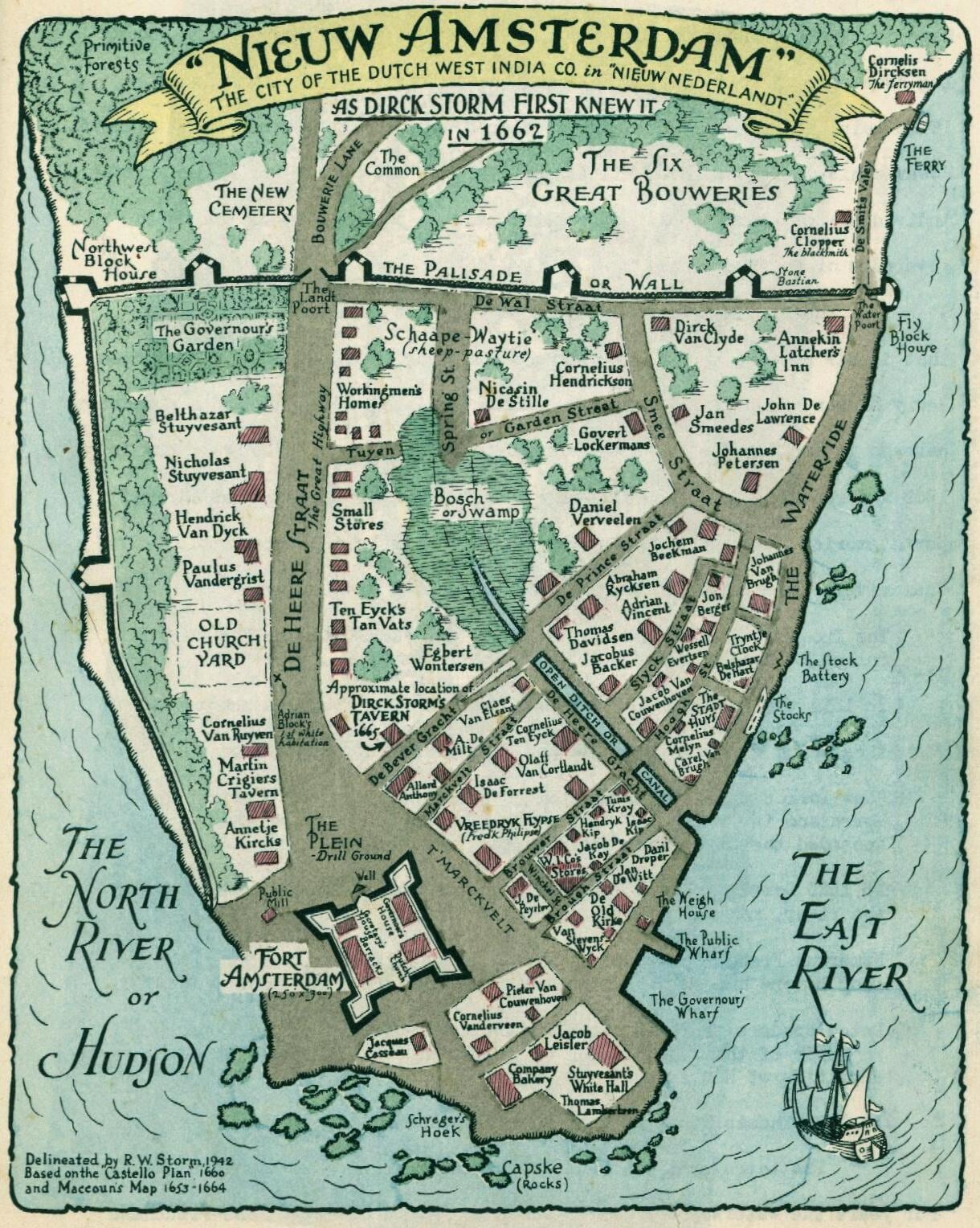 New Amsterdam (1662) Vivid Maps