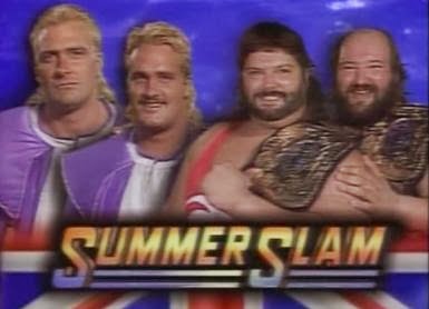 WWF / WWE - Summerslam 1992: The Beverley Brothers battled The Natural Disasters for the Tag Team Titles