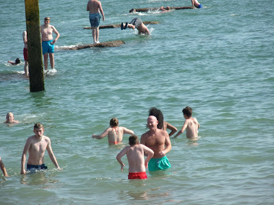 southsea seafront swimming wartime boom concrete blocks