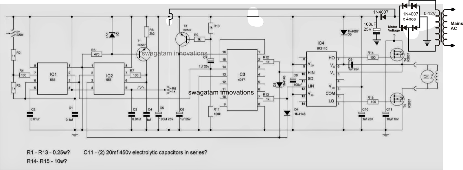 Single Phase Variable Frequency Drive VFD Circuit