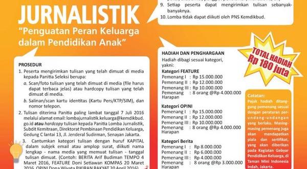 Lomba Menulis 2017 Berhadiah Total 189 Juta Dari Kemendikbud