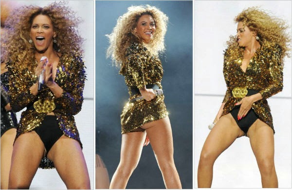 Beyonce: Beyonce fails to keep bikini line in check on Glastonbury stage th...