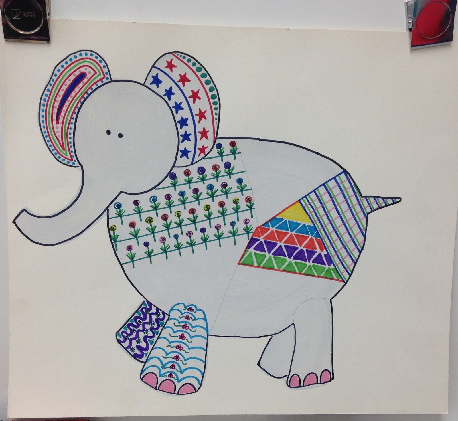 Elephant Colored Pencil Drawing