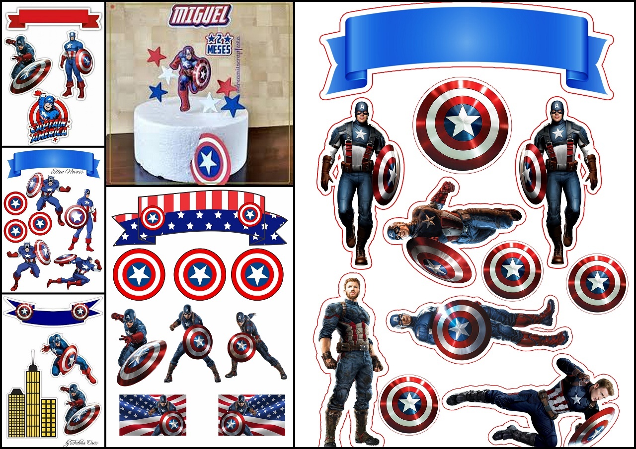 Handmade Captain America Personalised Edible Cake Topper Unofficial 
