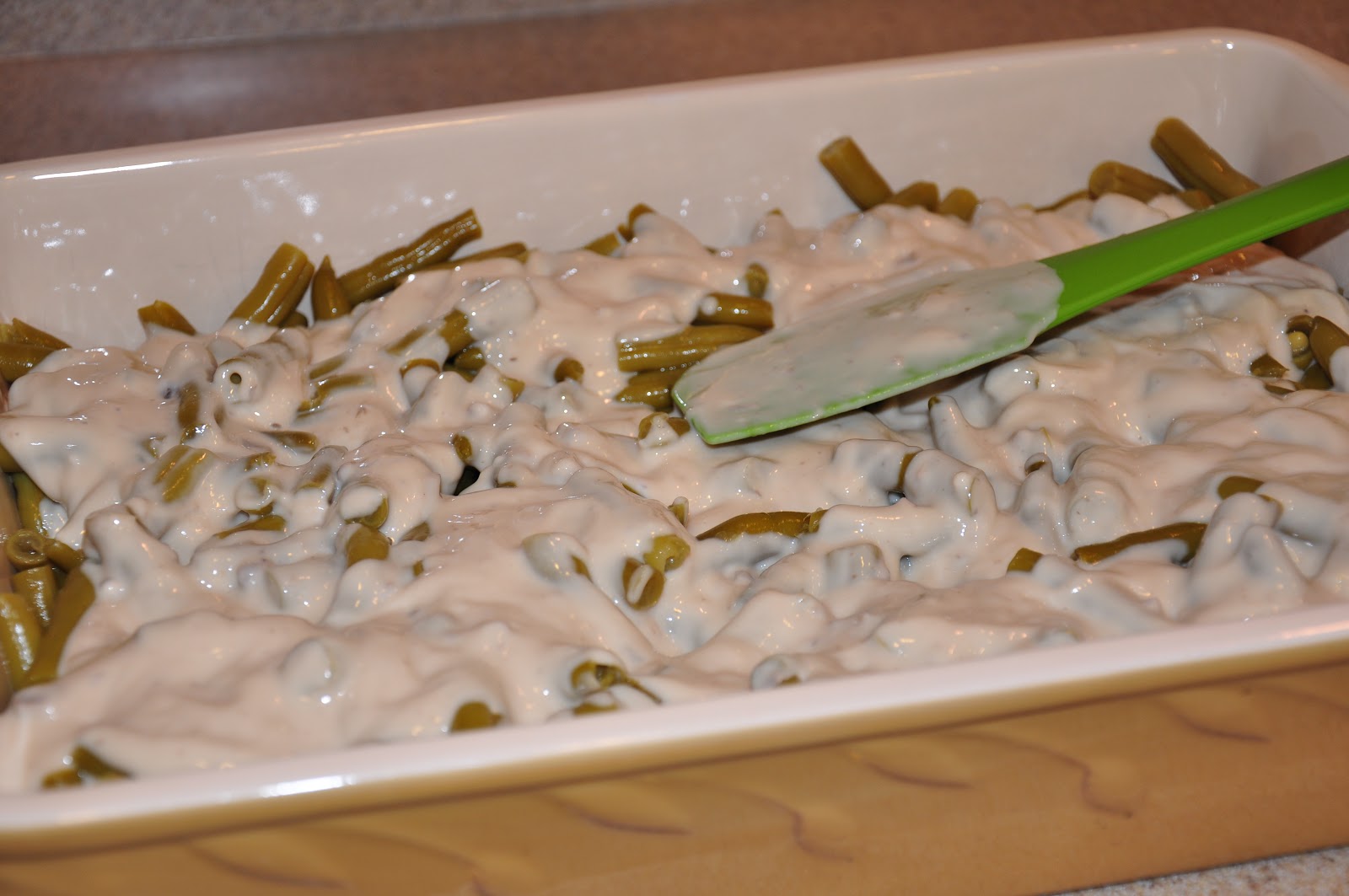 The Changeable Table Big Batch Green Bean Casserole