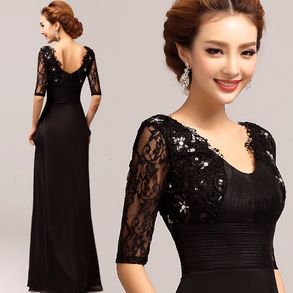 Elegant Sleeves Lace Dinner Dress :: My Gown Dress