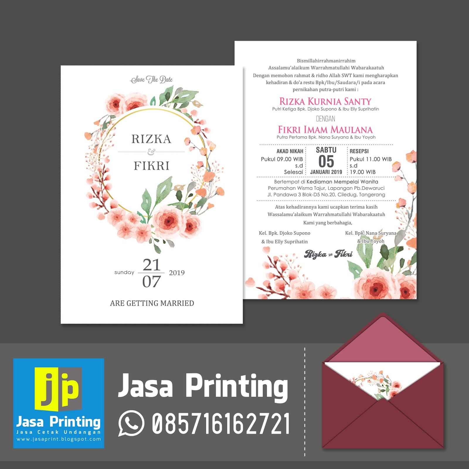 Undangan Pernikahan Model Amplop Terbaru 2019