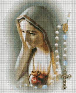 mary rosary cross stitch