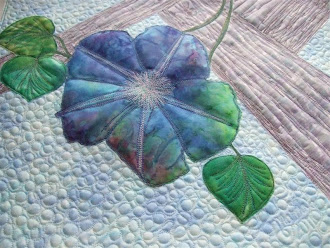 The "First Morning Glory Bloom" inspired my quilting.