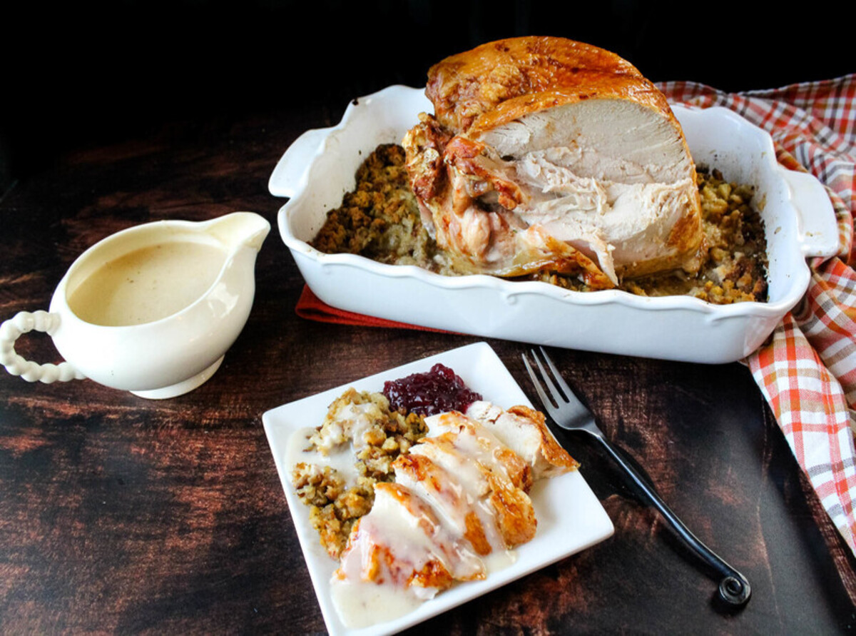 Turkey Breast With Stuffing and Gravy