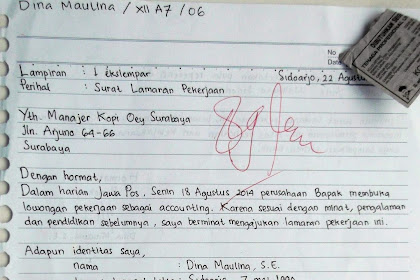 Contoh Surat Lamaran Kerja Bahasa Indonesia Kelas 12