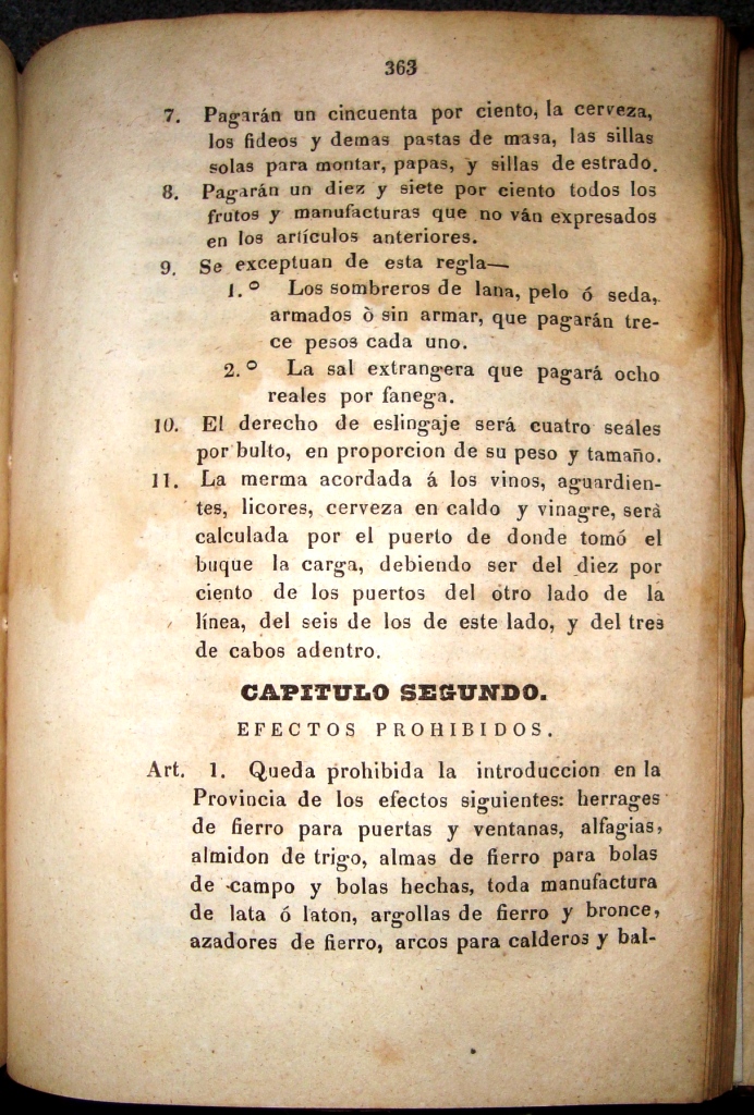 LEY DE ADUANAS JUAN MANUEL DE ROSAS 1835 PRIMERA PUBLICACION ORIGINAL EN EL REGISTRO OFICIAL