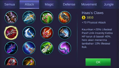 Haas's Claw Mobile Legends