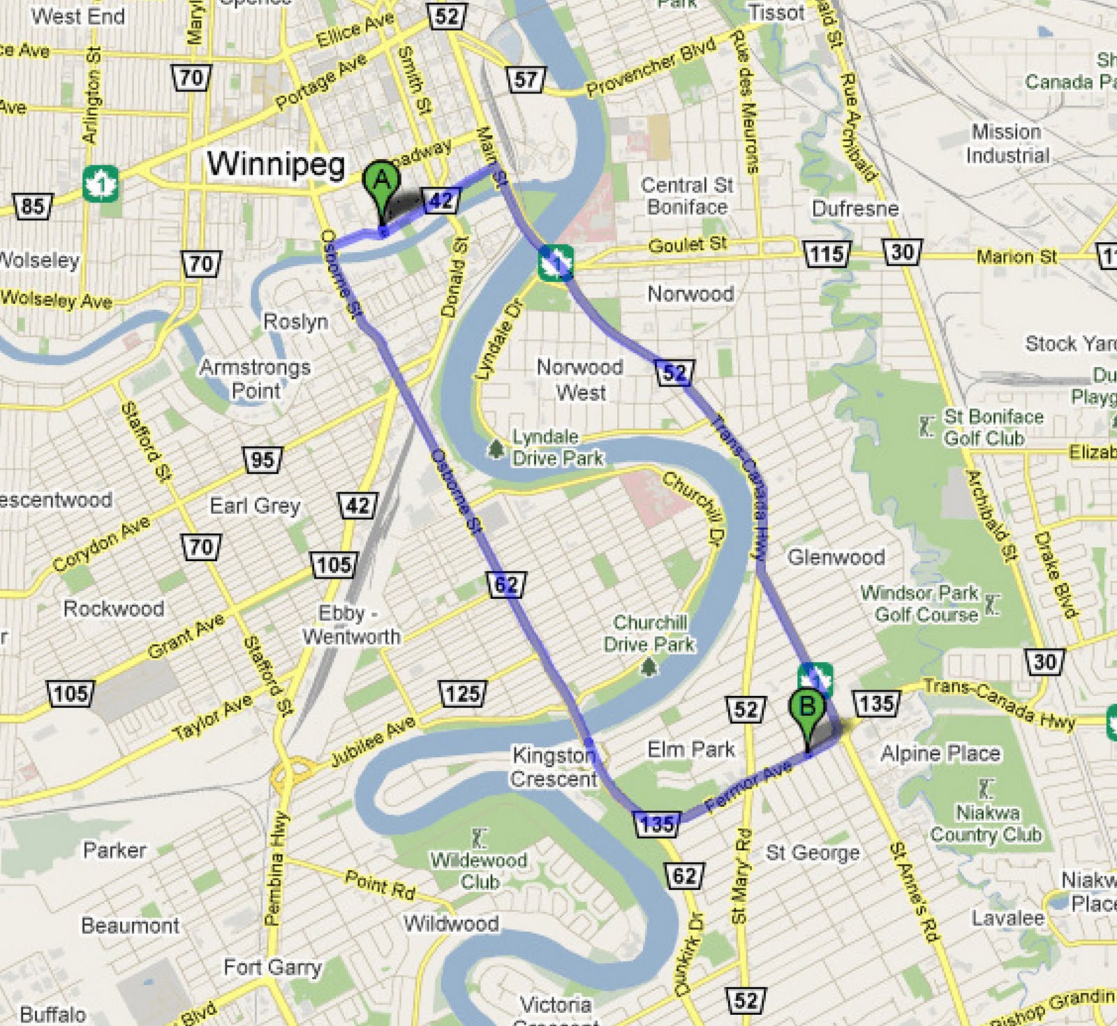 Winnipeg Skywalk Map