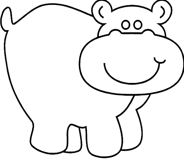Cute Hippo Coloring Pages Cute Hippo Coloring Pages To Kids