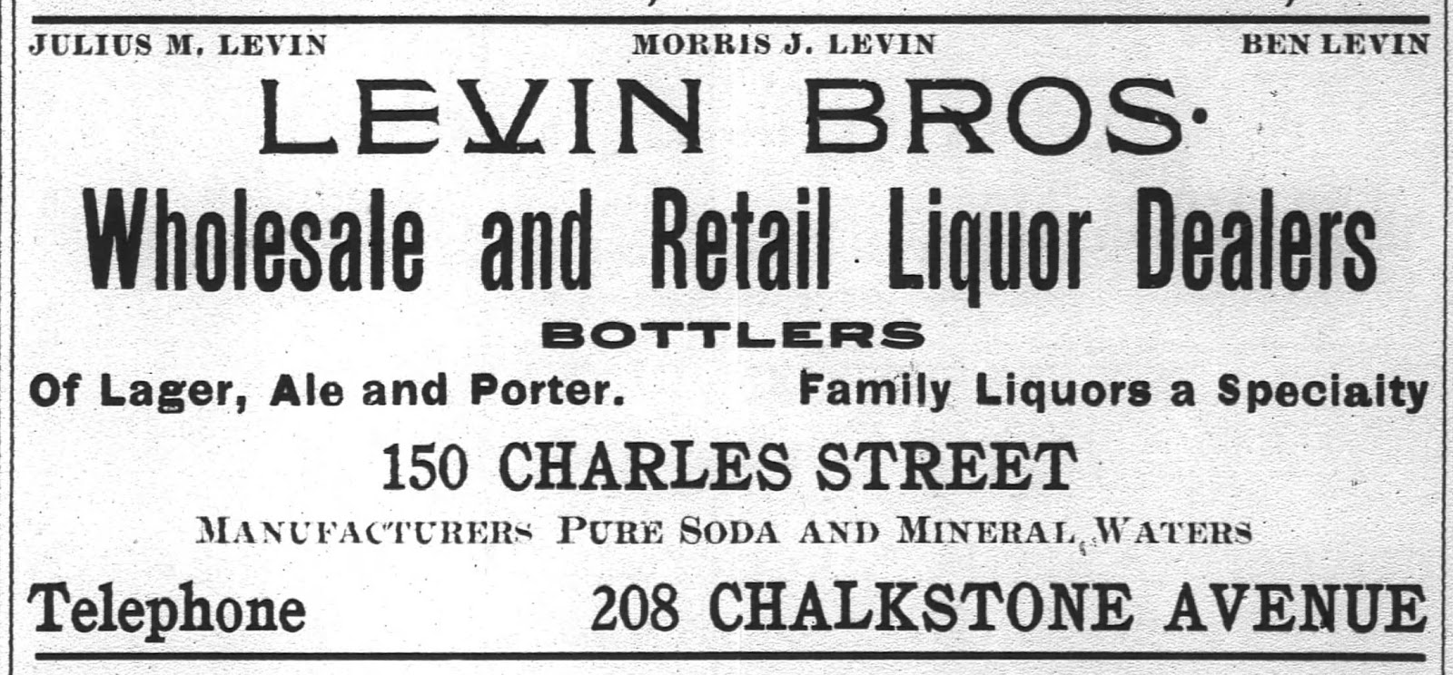 RI Soda Bottle Company Histories Sodas Levin to Lobello