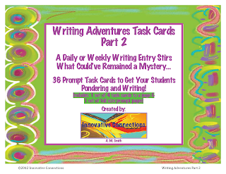 Writing Adventures Task Cards Part 2