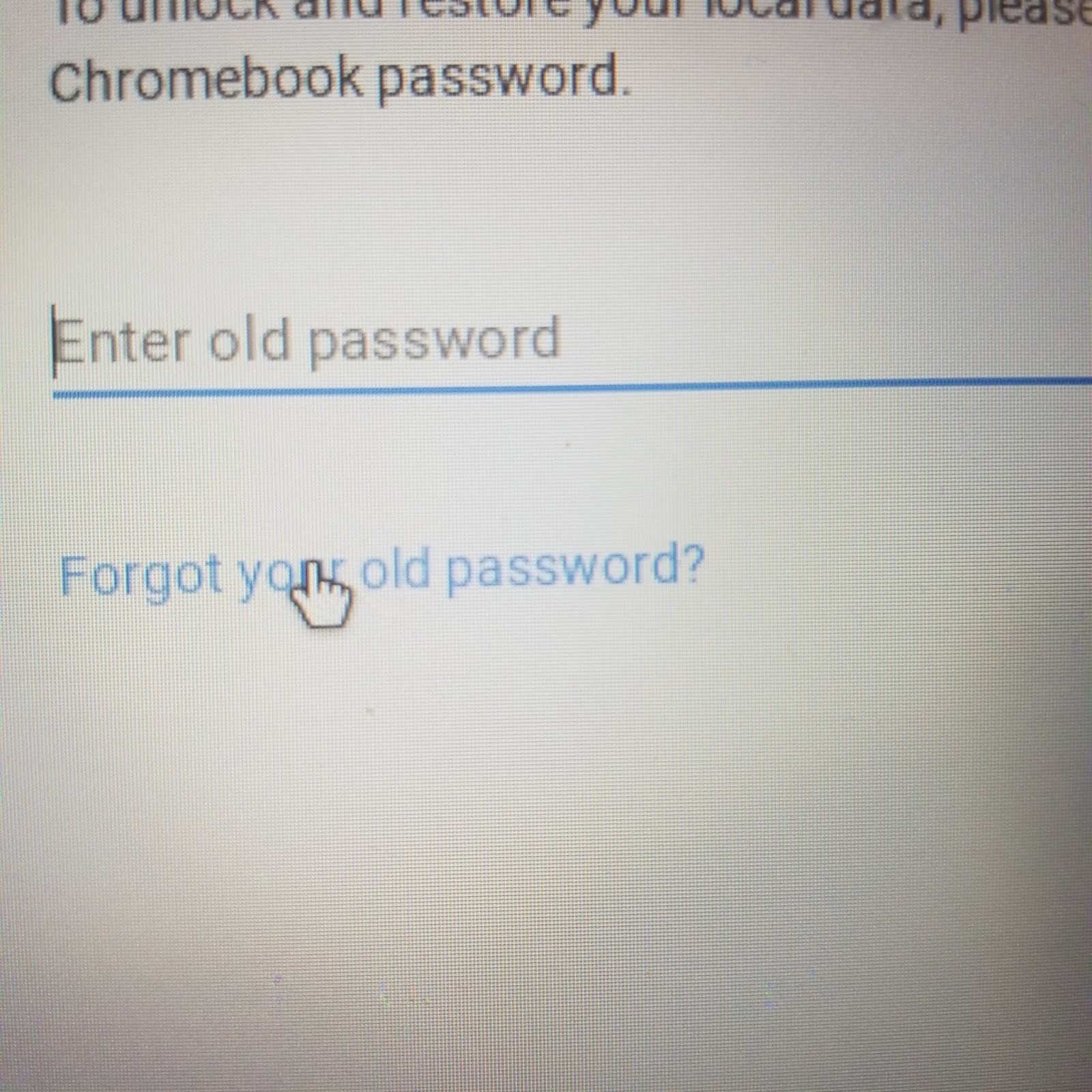 Forgot your old password?