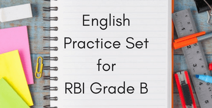 English Practice Set for RBI Grade B 2018