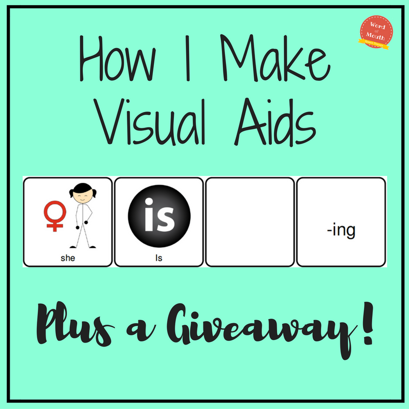 How i make visual aids giveaway word of mouth