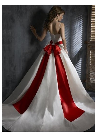 White Wedding Dresses with Red
