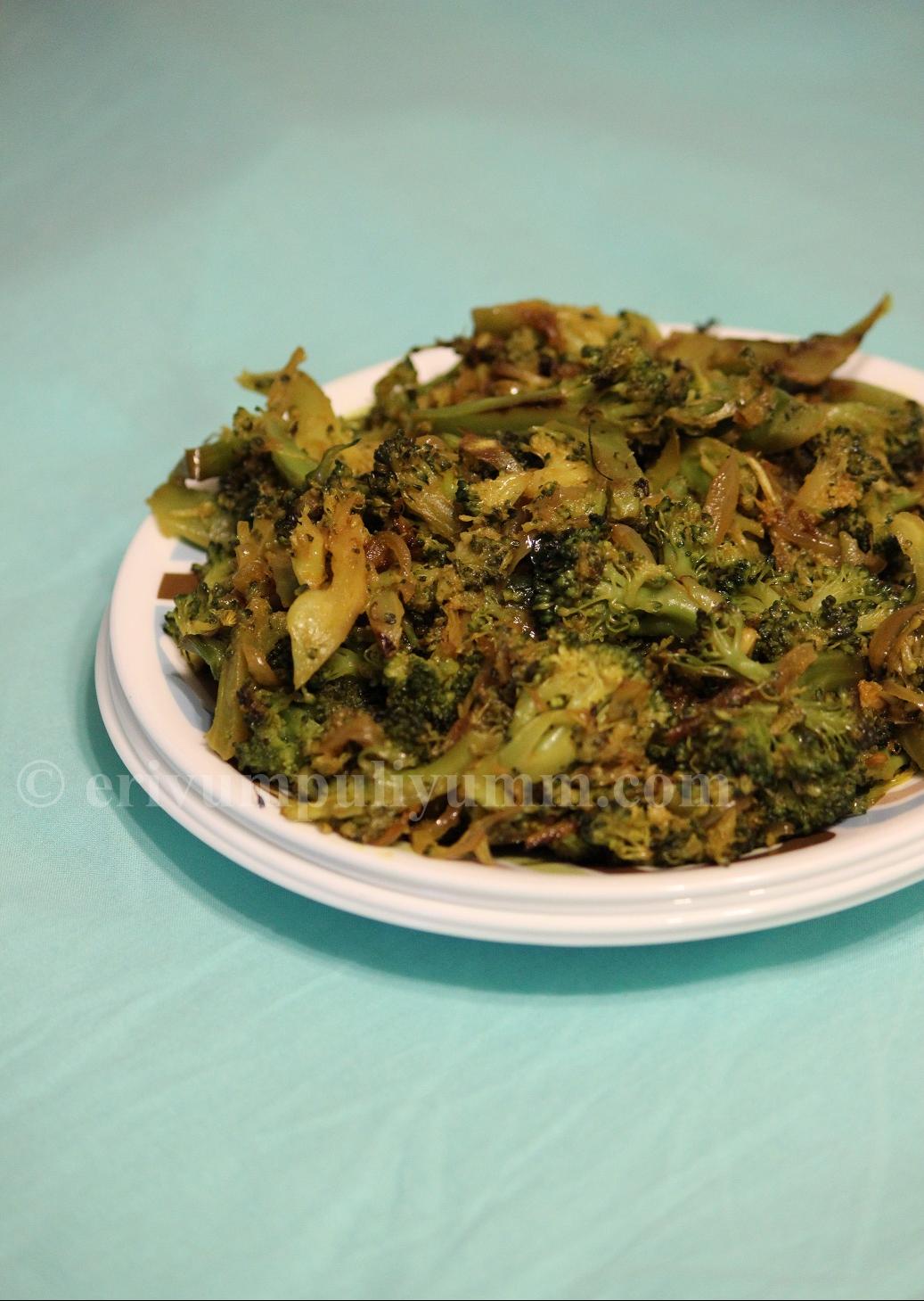 Erivum Puliyum Broccoli Stir fry Broccoli Mezhukuparetti