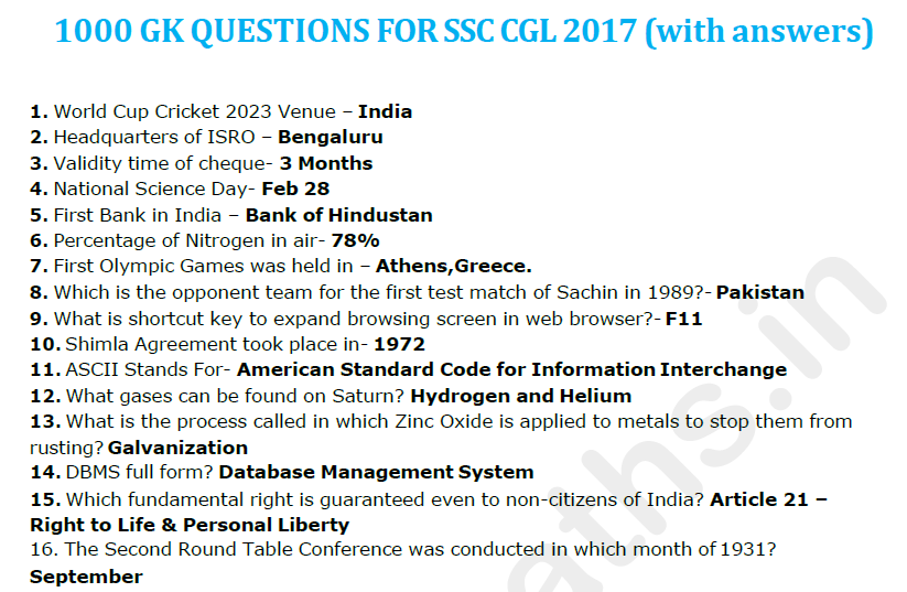 100 Easy General Knowledge Questions and Answers